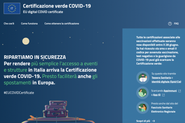 Certificazione verde COVID-19. EU digital COVID certificate.