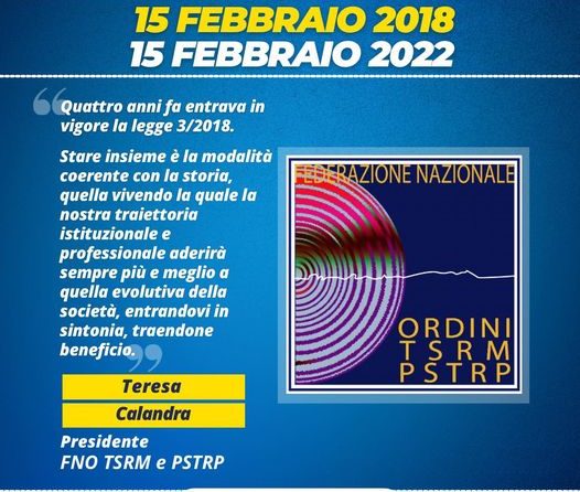 FNO TSRM PSTRP: “15 febbraio 2018 – 15 febbraio 2022”.