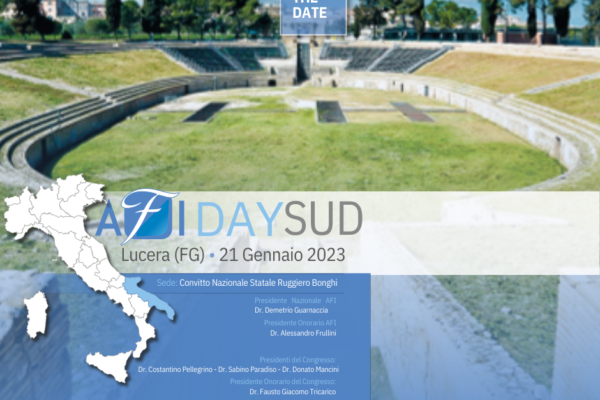 “AFI DAY SUD”. 21 Gennaio 2023 – Lucera (Fg). Assegnati 7 (sette) crediti ECM.